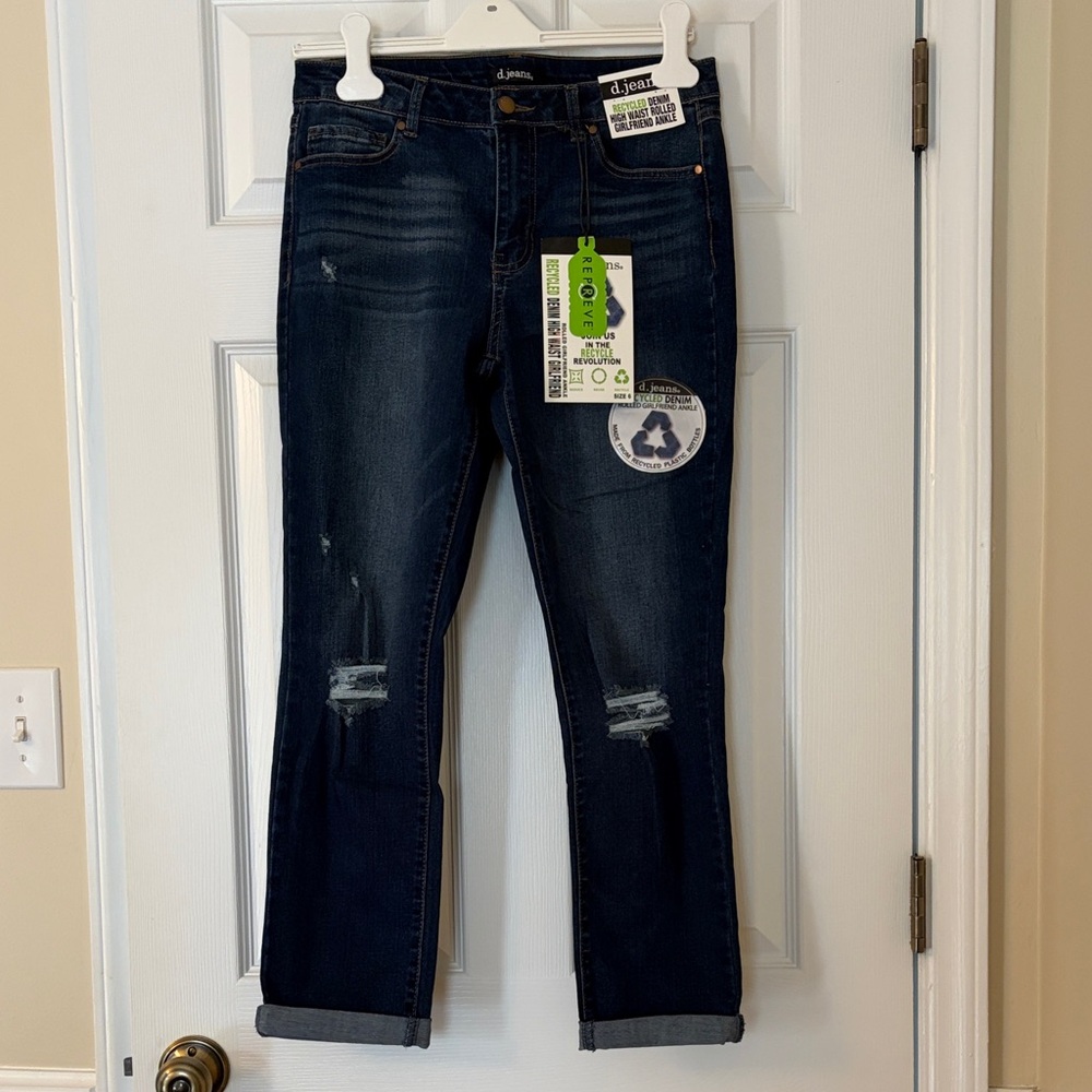 D.Jeans high waisted rolled girlfriend ankle jeans size 6